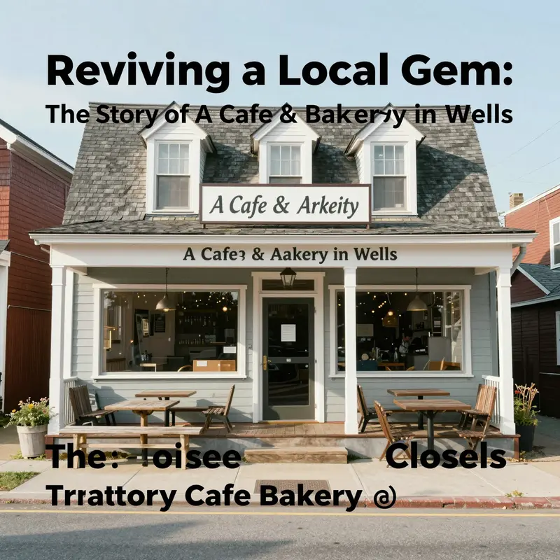 The closed facade of A Cafe & Bakery in Wells, illustrating the impact of its operational status on the community.