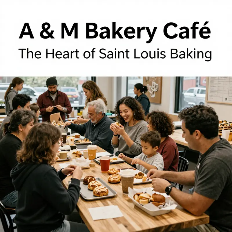 A warm and inviting view of A & M Bakery Café, showcasing its beautiful exterior.