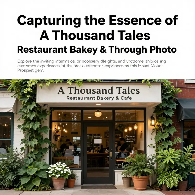 Exterior view of A Thousand Tales Restaurant Bakery & Cafe, showing the inviting entrance and surroundings.