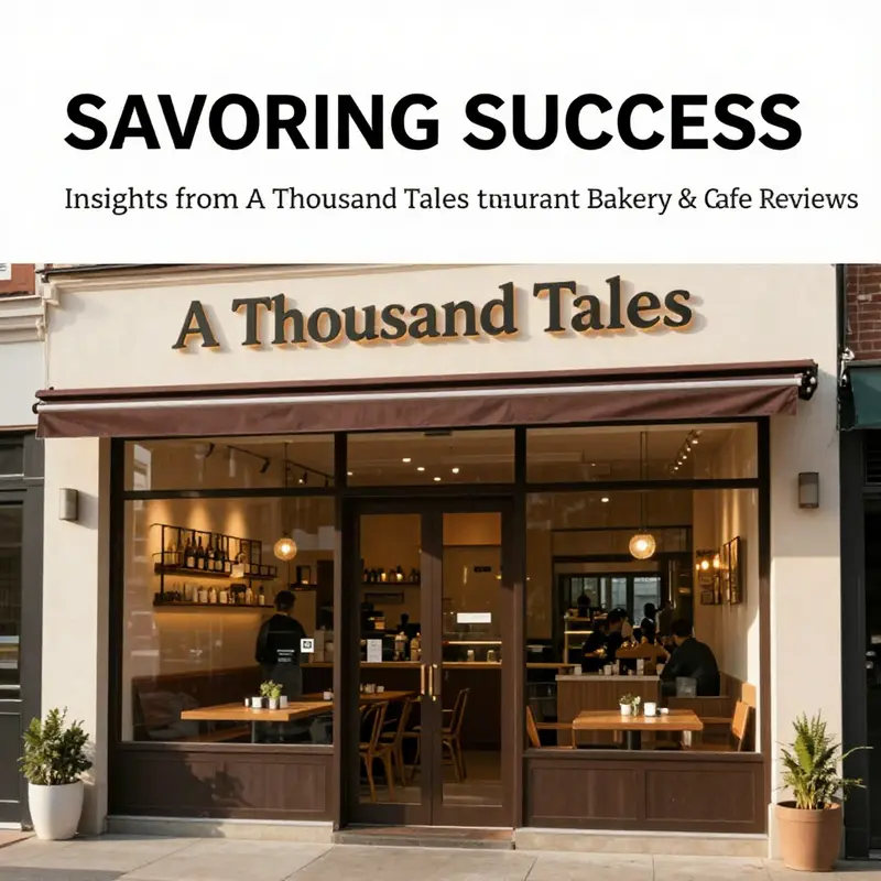 A charming exterior view of A Thousand Tales Restaurant, showcasing its inviting atmosphere.
