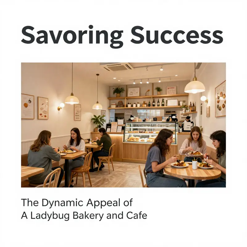 A vibrant display of culinary delights at A Ladybug Bakery and Cafe, highlighting its renowned breakfast and dessert offerings.