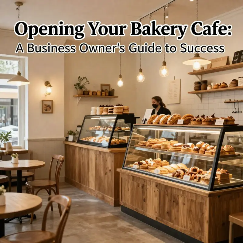 An inviting bakery cafe interior, showcasing pastries and a cozy seating area.