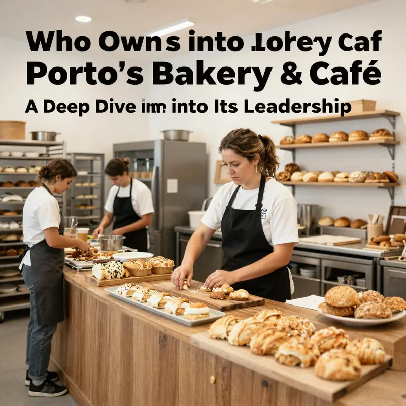 The inviting storefront of Porto’s Bakery & Cafe, where traditions of family ownership are blended with modern business practices.