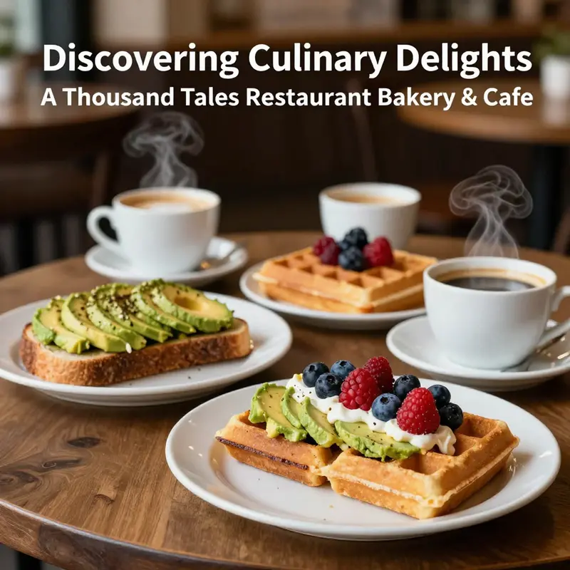 A vibrant breakfast spread showcasing the delightful offerings at A Thousand Tales Restaurant Bakery & Cafe.
