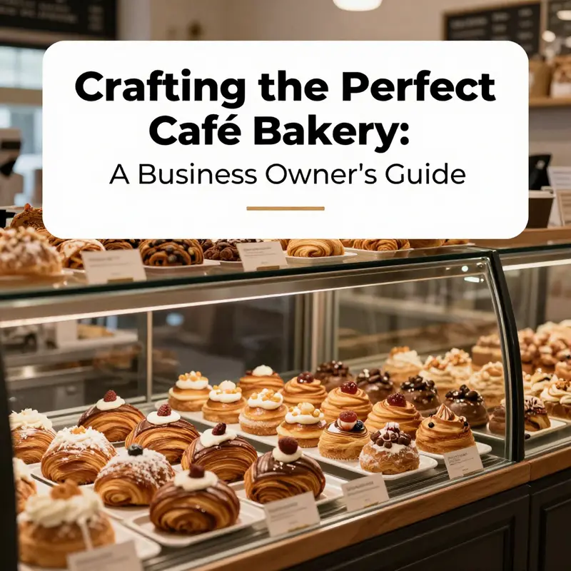 An inviting café bakery display featuring a variety of delicious pastries and baked goods, appealing to customers.