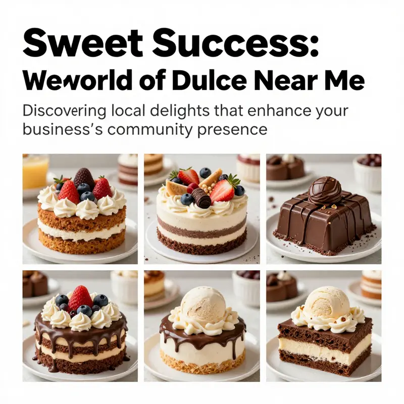 A vibrant arrangement of sweet desserts, including cakes, chocolates, and ice creams, illustrating the diversity of dulce options.