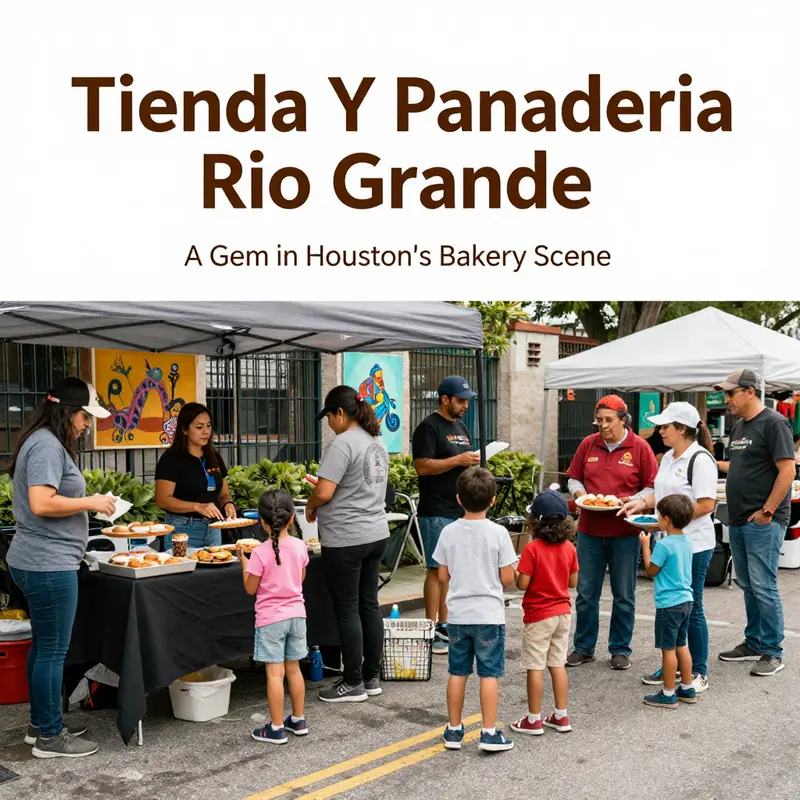 The inviting storefront of Tienda Y Panaderia Rio Grande, showcasing its dual identity as a bakery and grocery store.
