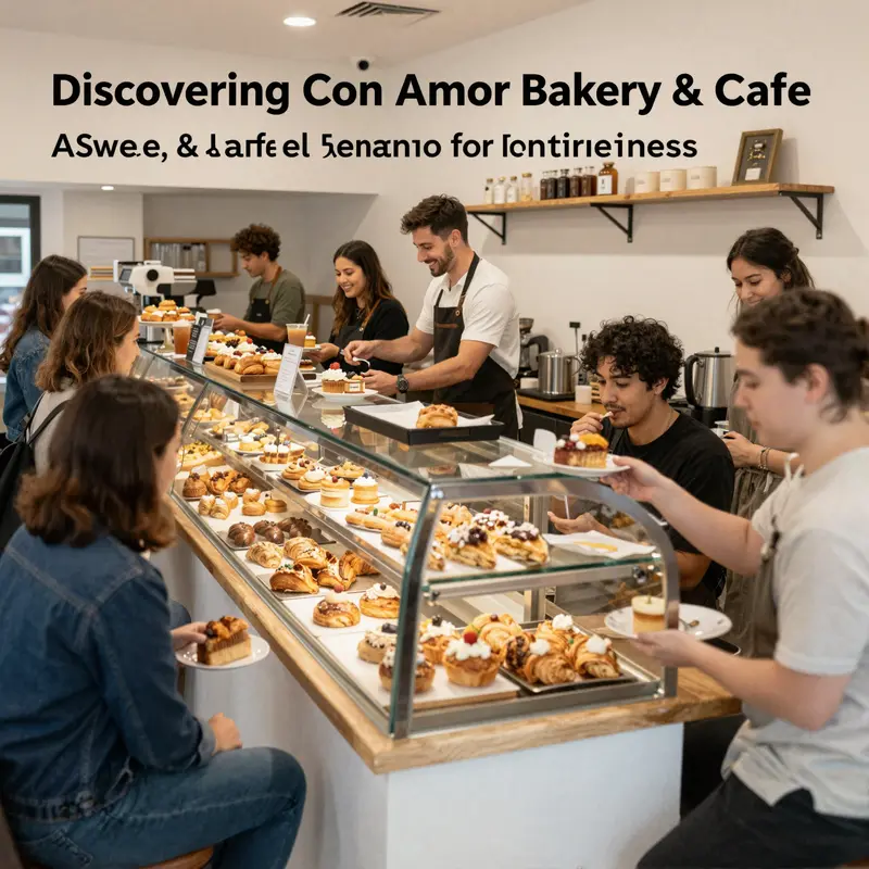 Con Amor Bakery & Cafe’s inviting exterior highlights its charm and local community presence.