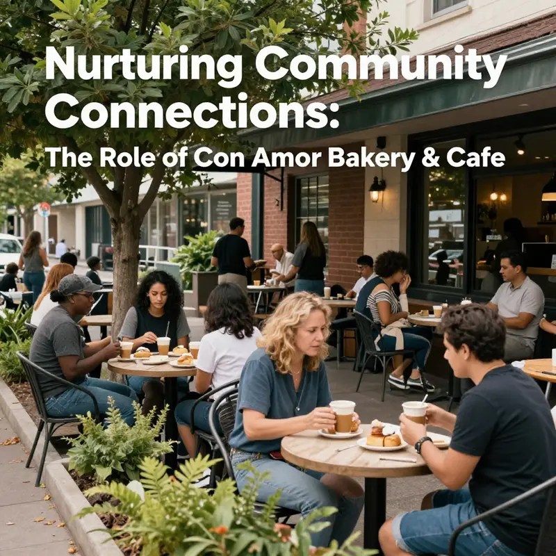 Customers enjoying the vibrant community ambiance at Con Amor Bakery & Cafe.