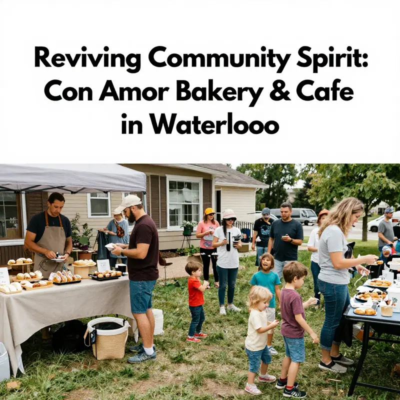 An exterior view of Con Amor Bakery & Cafe, showcasing its community-friendly entrance and vibrant atmosphere.