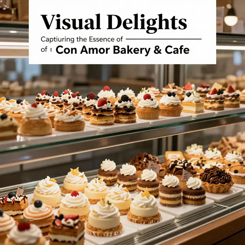 A vibrant selection of pastries at Con Amor Bakery highlighting its artistic presentation.