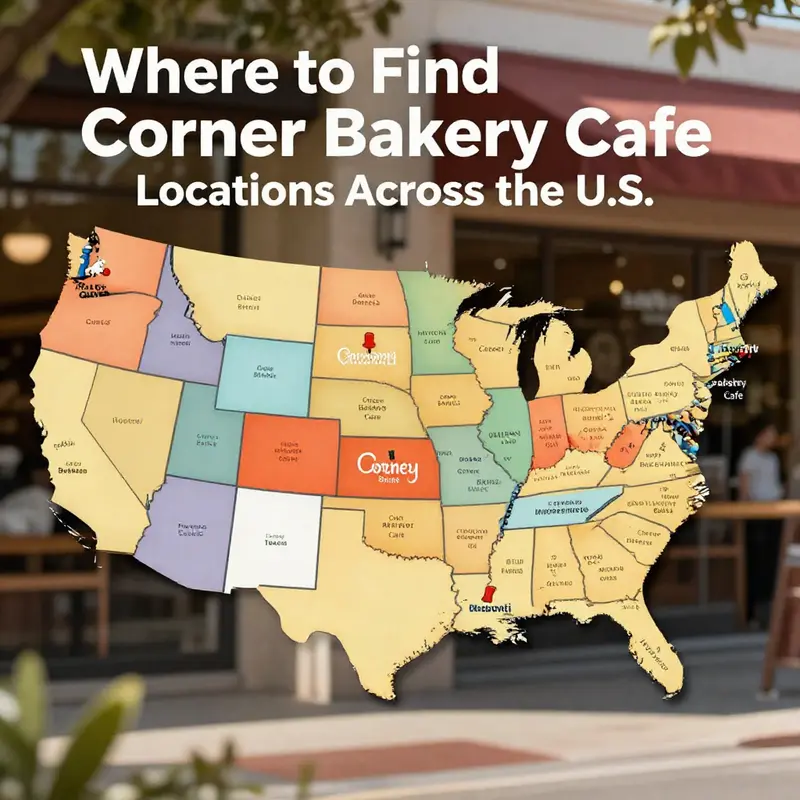 A detailed map highlighting the key locations of Corner Bakery Cafe across the United States.