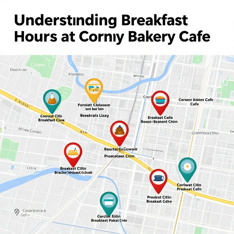 A serene morning scene showcasing popular breakfast items at Corner Bakery Cafe, highlighting the standard breakfast hours.