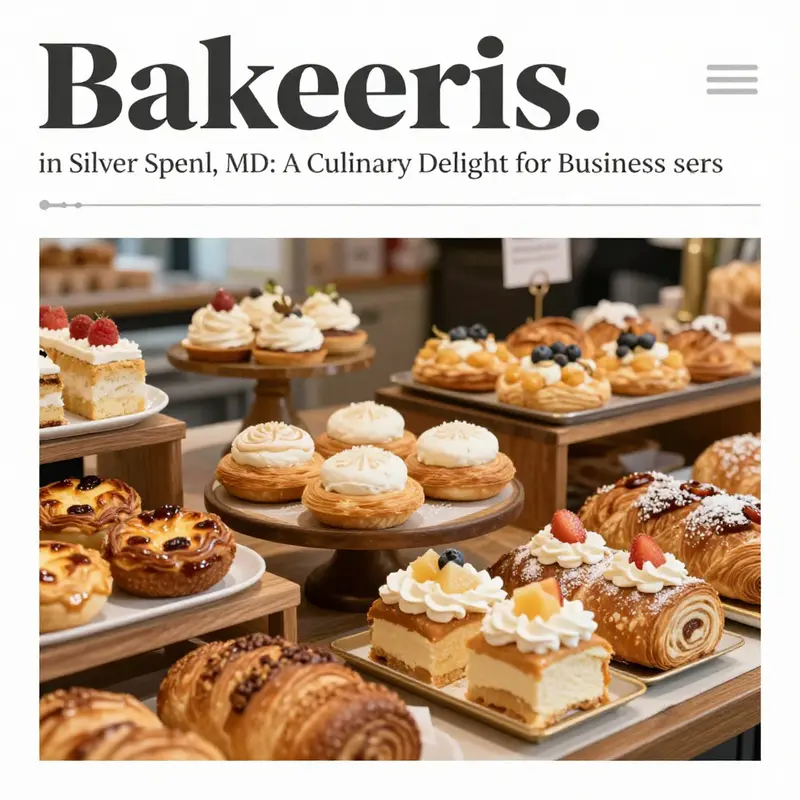 A diverse and inviting array of baked goods displayed beautifully, illustrating the bakery culture in Silver Spring, MD.