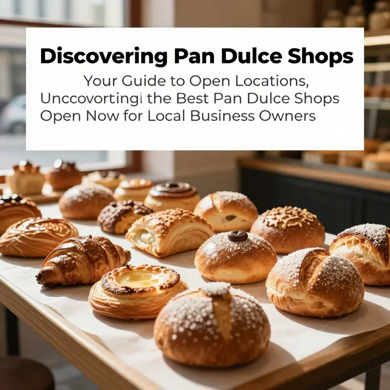 A table full of assorted pan dulce in a cozy bakery with sunlight illuminating the scene.
