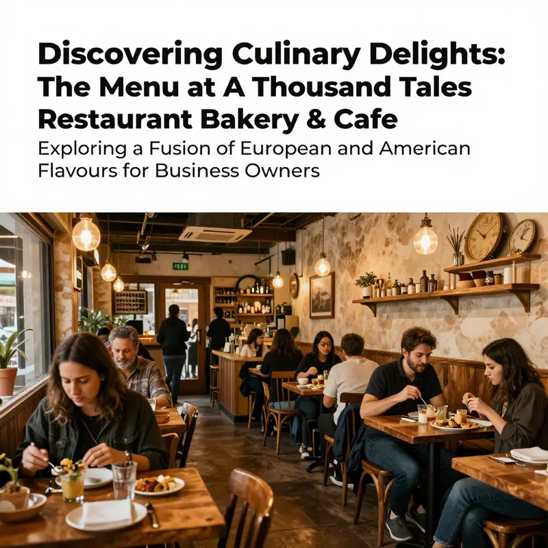 A cozy dining environment at A Thousand Tales Restaurant Bakery & Cafe, depicting patrons enjoying their meals.