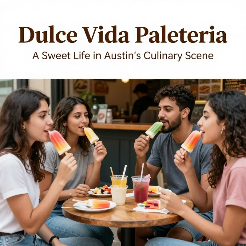 A joyful gathering of friends enjoying their treats at Dulce Vida Paleteria, symbolizing the shop’s cultural impact.