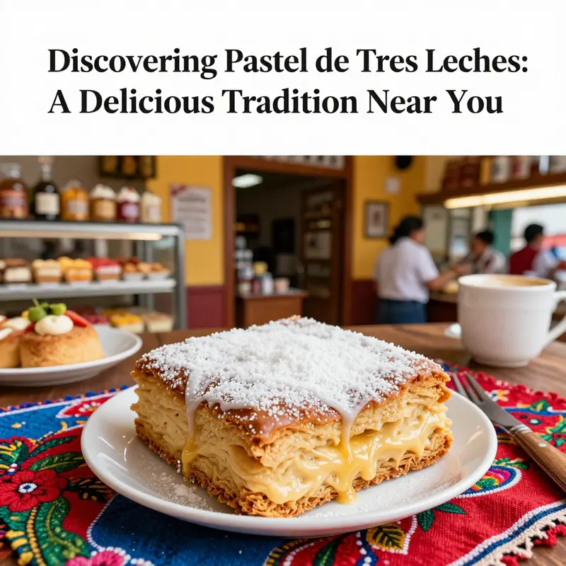 A vibrant bakery setting highlighting the cultural significance of Pastel de Tres Leches.