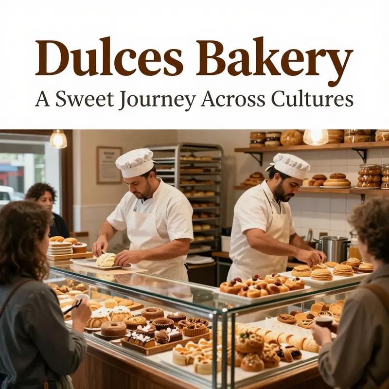 An array of cakes, pastries, and baked delights celebrating the diversity found in Dulces Bakeries.