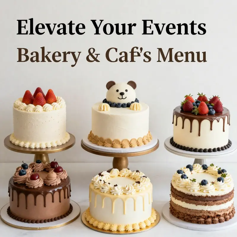 An exquisite array of baked goods and cakes featured at A Touch of Elegance Bakery & Cafe.