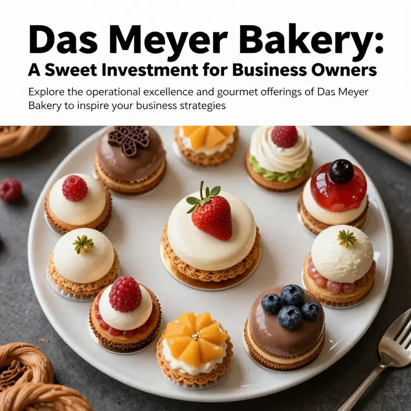 Overhead view of a beautifully plated dessert highlighting the fine details and artistry of Das Meyer Bakery.