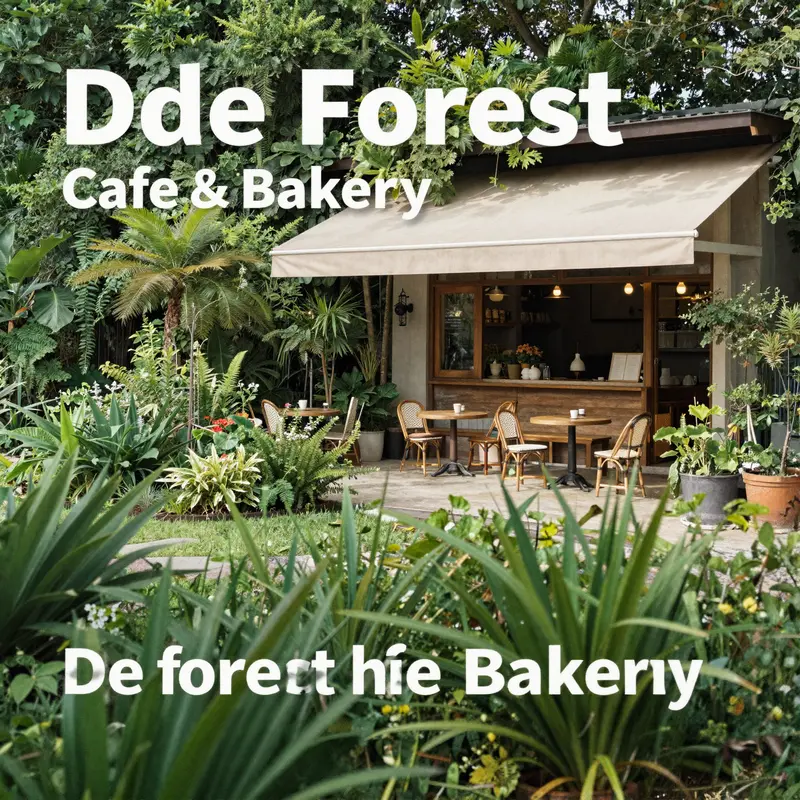 The delightful garden ambiance of De Forest Cafe & Bakery, creating a serene environment for guests.