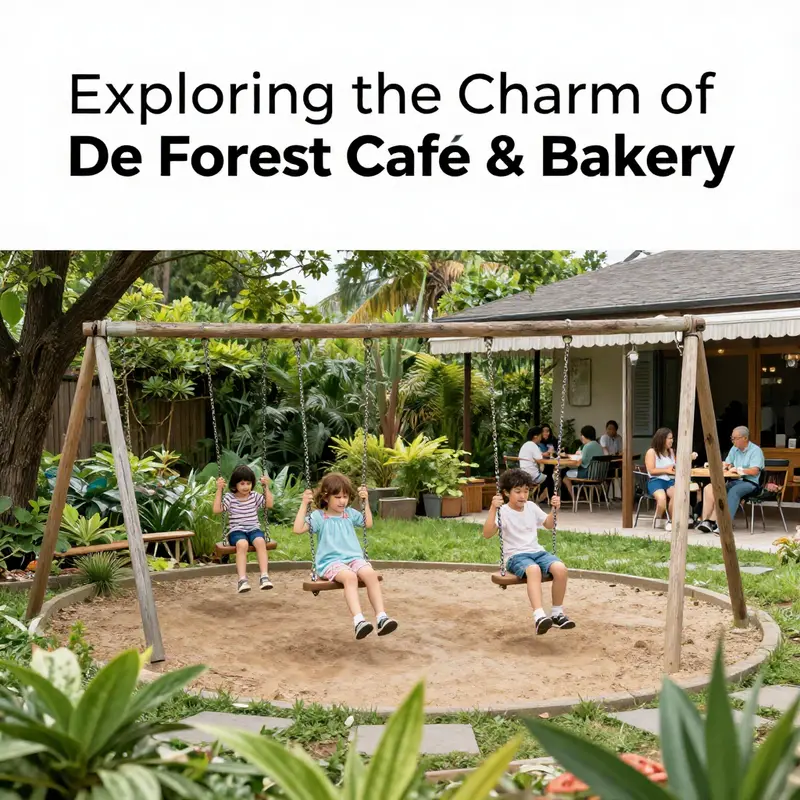 The delightful garden ambiance of De Forest Cafe & Bakery, creating a serene environment for guests.