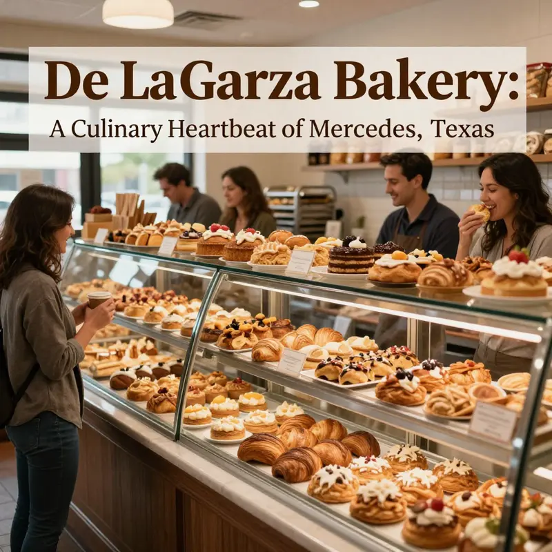 The inviting atmosphere at De La Garza Bakery, complete with a variety of freshly baked goods.