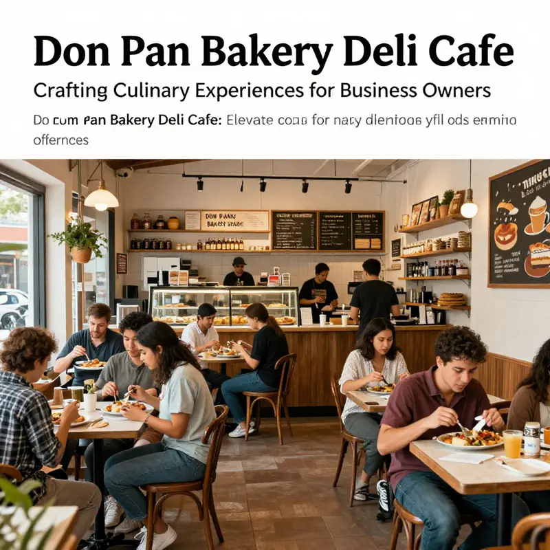 A dynamic scene depicting patrons enjoying their time at Don Pan Bakery Deli Cafe, illustrating a vibrant and engaging atmosphere.