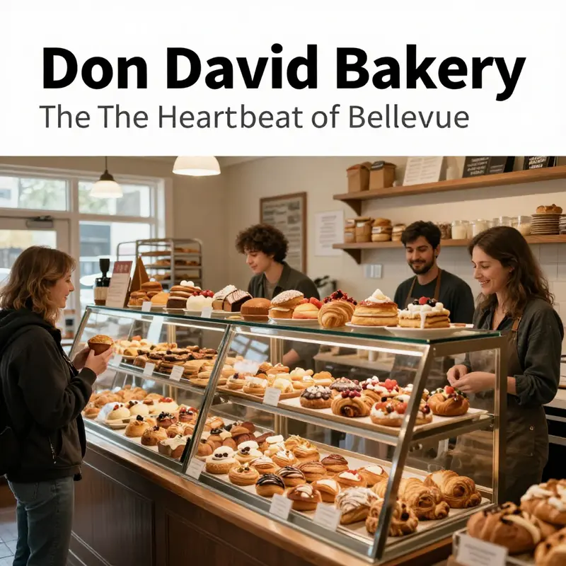 The inviting atmosphere of Don David Bakery highlights its role as a central gathering place in Bellevue.