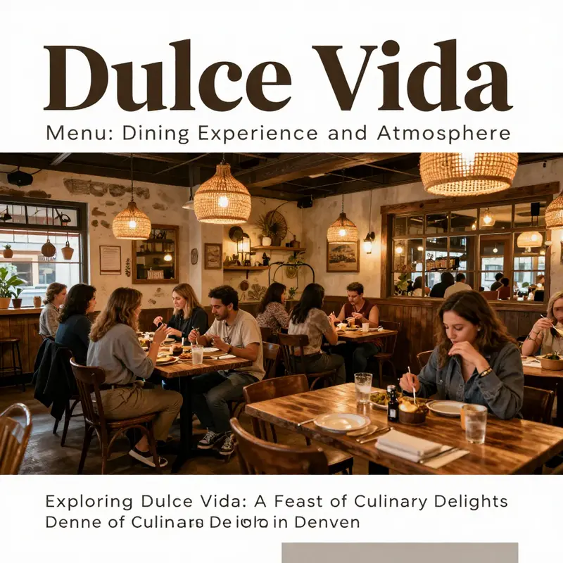 An artistic presentation of dishes from Dulce Vida, highlighting its Italian and Mediterranean specialties.