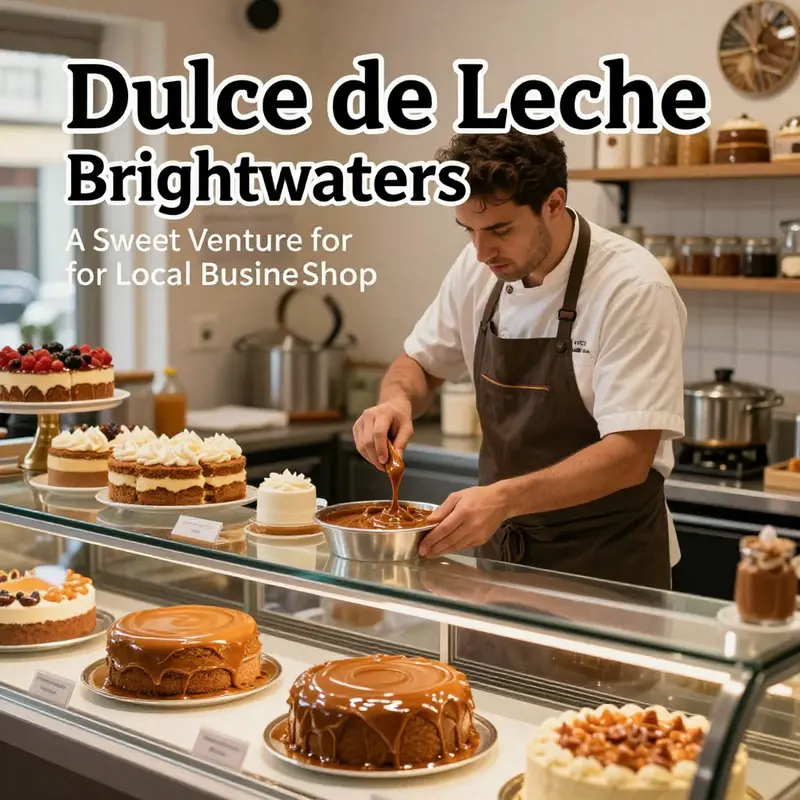 Dulce de Leche Cake Shop invites locals with its delightful window displays.