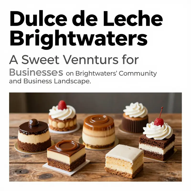 An artistic arrangement of various desserts featuring dulce de leche, showcasing the shop's offerings.