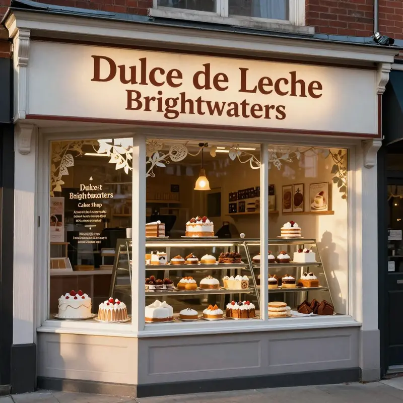 Dulce de Leche Cake Shop invites locals with its delightful window displays.