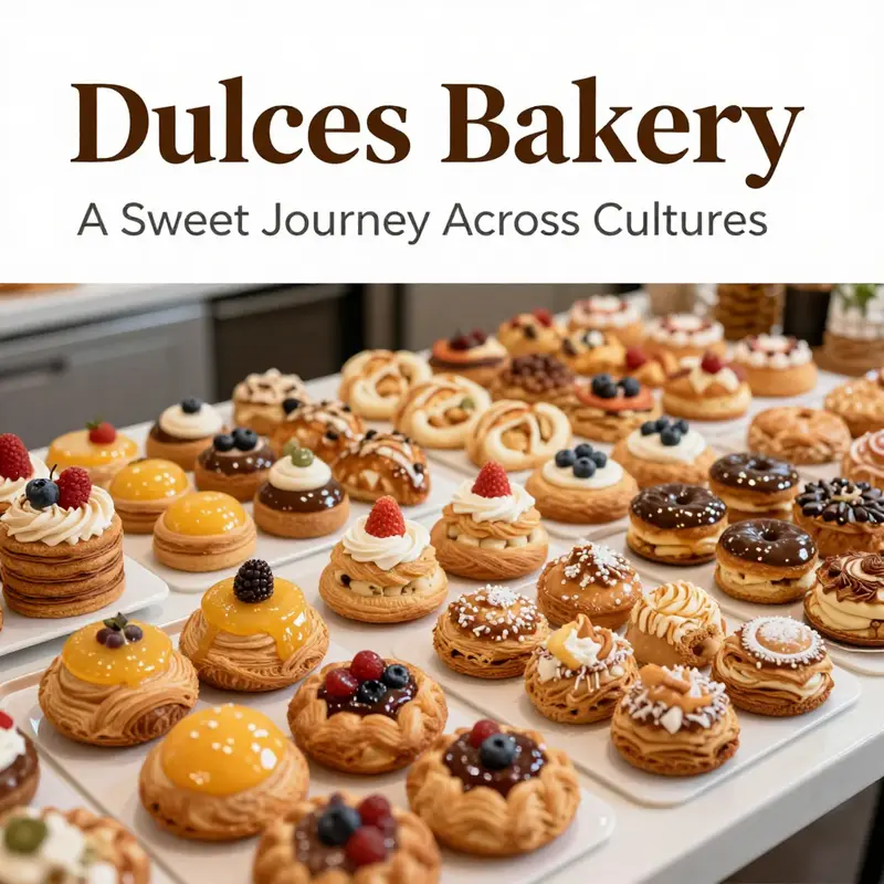 An array of cakes, pastries, and baked delights celebrating the diversity found in Dulces Bakeries.