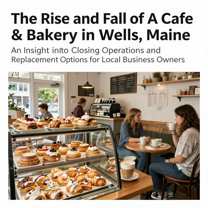 An inviting view of a cafe in Wells, Maine, with pastries and coffee, filled with customers enjoying the ambiance.