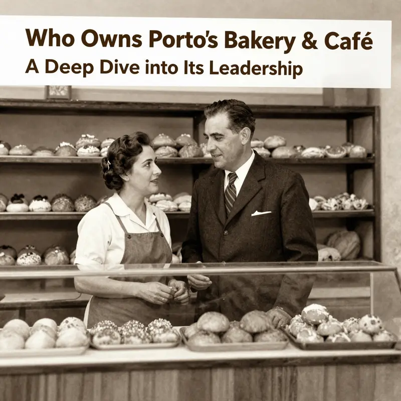 The inviting storefront of Porto’s Bakery & Cafe, where traditions of family ownership are blended with modern business practices.