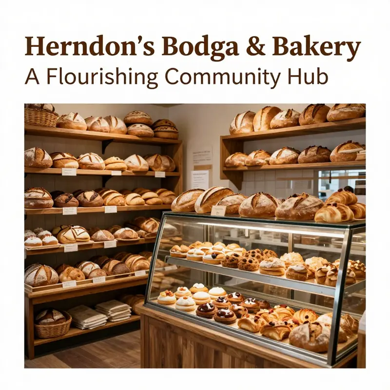 Fresh baked goods and artisanal breads displayed in Herndon’s Bodega & Bakery.