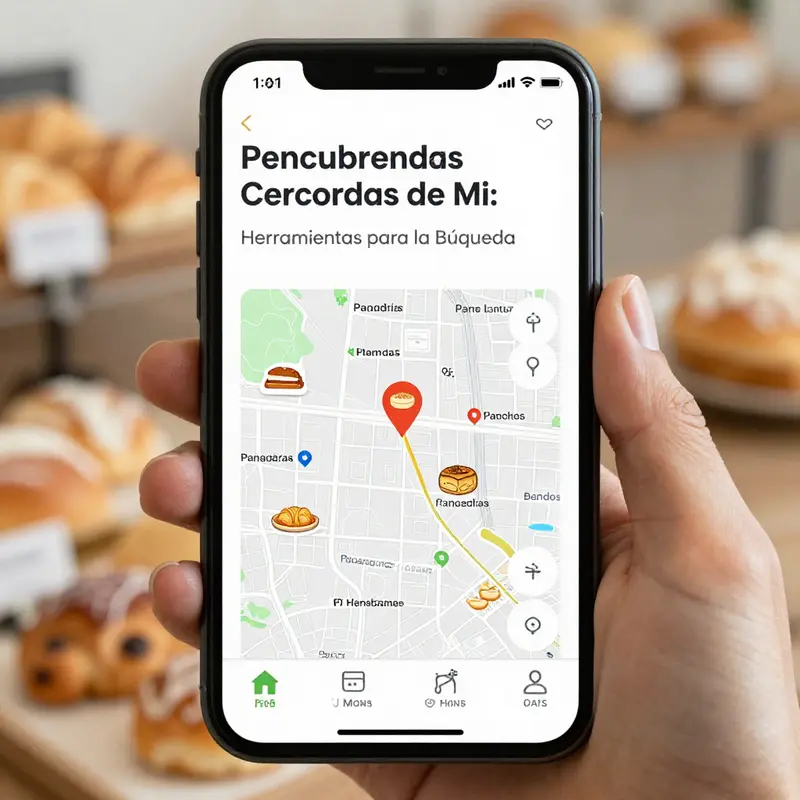 Herramientas digitales que facilitan la búsqueda de panaderías cercanas.