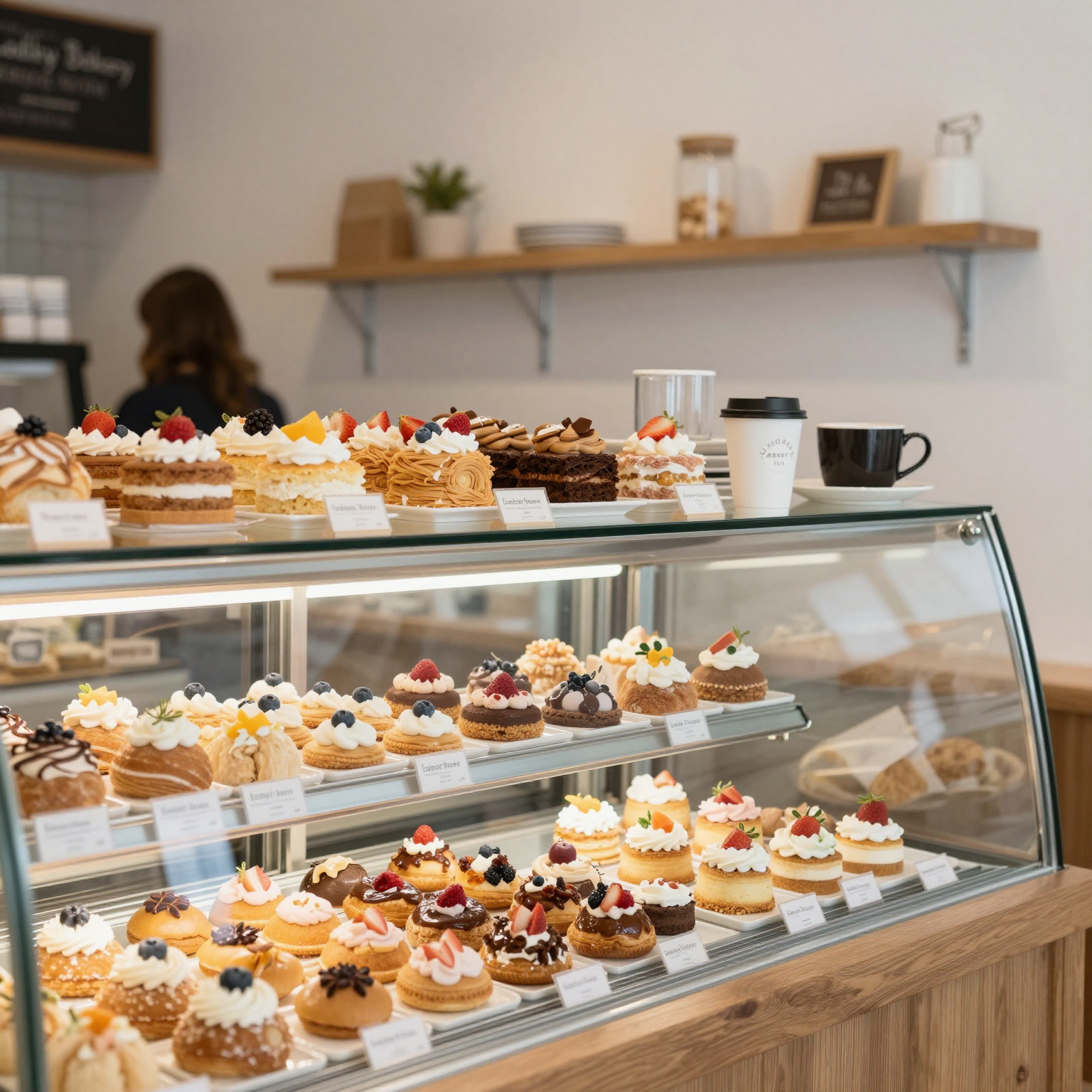 Interior of Ladybug Bakery and Cafe with baked goods