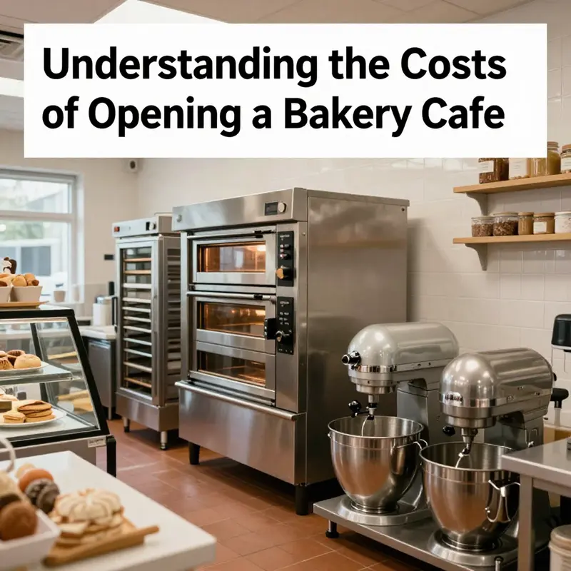 A glimpse into the essential equipment and setup costs required for a bakery cafe.