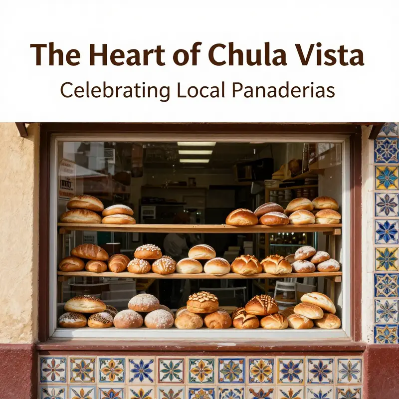 The charming exterior of La Concha Bakery, a beloved establishment in Chula Vista.
