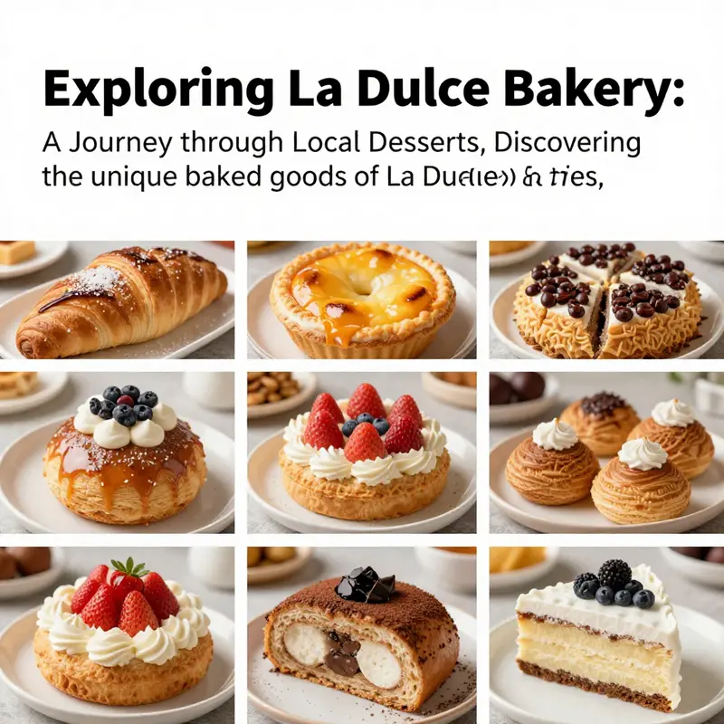 A vibrant collection of baked goods from La Dulce Bakery, highlighting diversity in flavors.