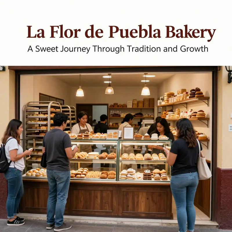 A colorful assortment of La Flor De Puebla’s celebrated pastries and cakes, showcasing the bakery’s specialties.