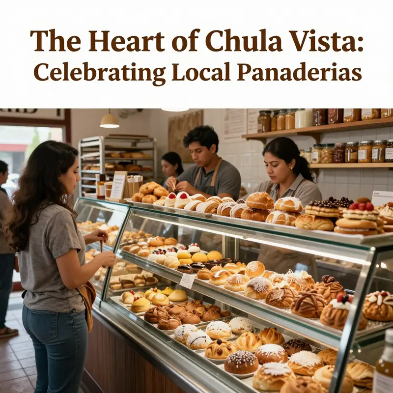 The charming exterior of La Concha Bakery, a beloved establishment in Chula Vista.