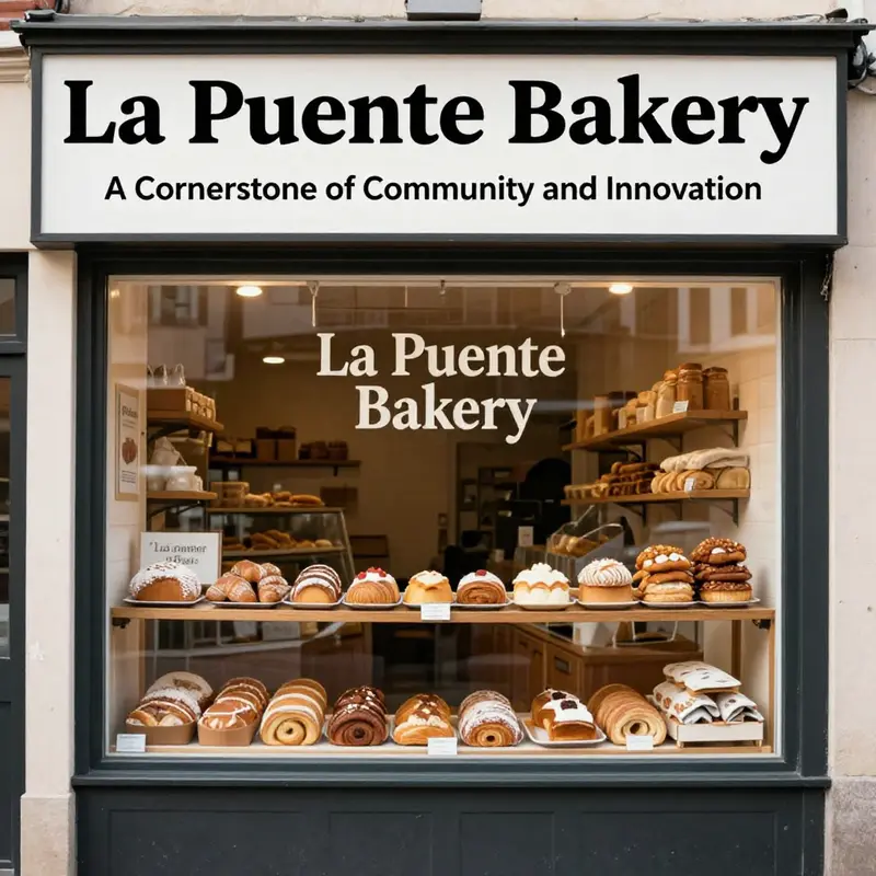 The storefront of La Puente Bakery, showcasing its inviting atmosphere and delightful baked goods.