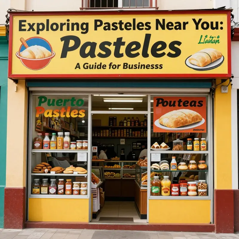 A local Latin American food store filled with traditional Puerto Rican pasteles.