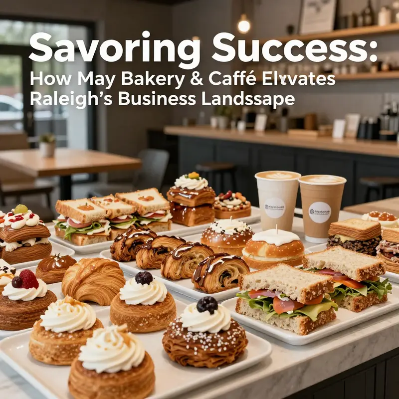May Bakery & Café’s enticing selection of pastries and specialty drinks.