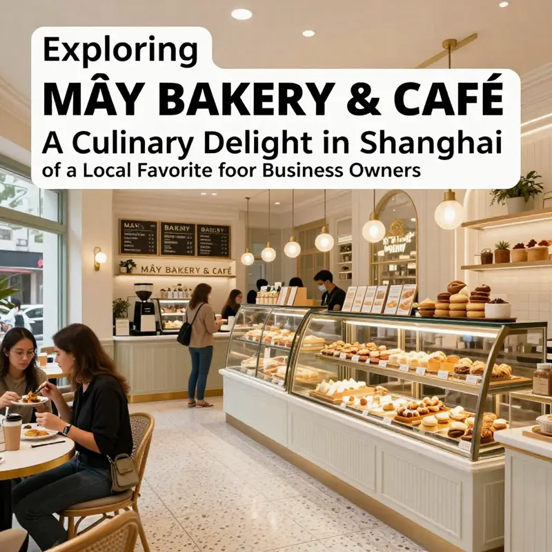 Interior view of MÂY BAKERY & CAFÉ, showcasing lively atmosphere and delicious bakery offerings.