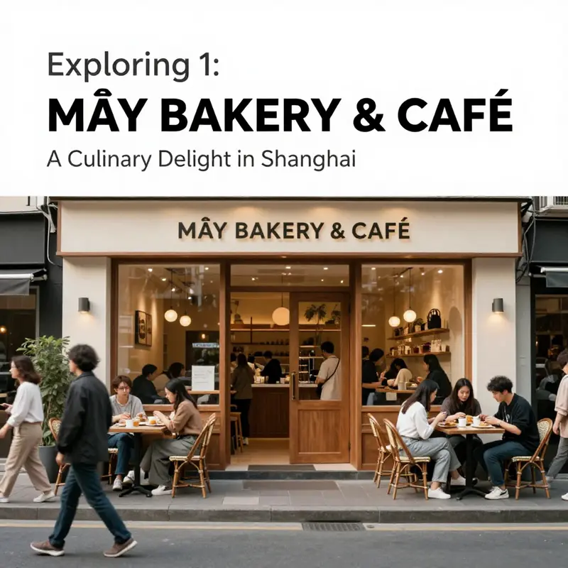 The charming exterior of MÂY BAKERY & CAFÉ, welcoming visitors with its warm ambiance.